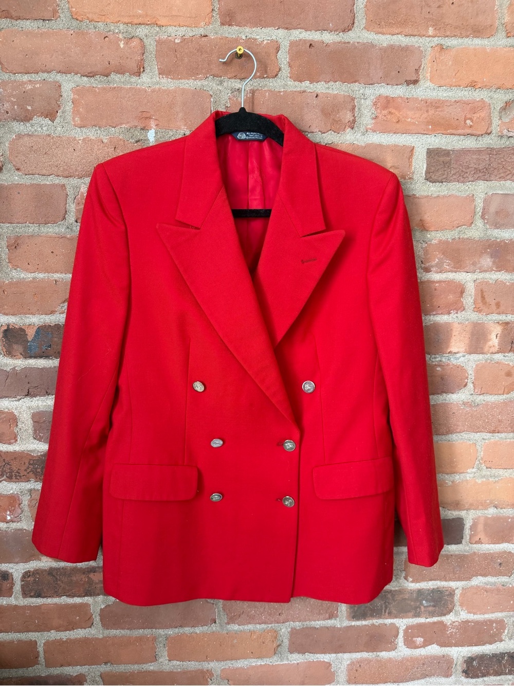 Burberry wool blazer fit women USA 6 silver buttons